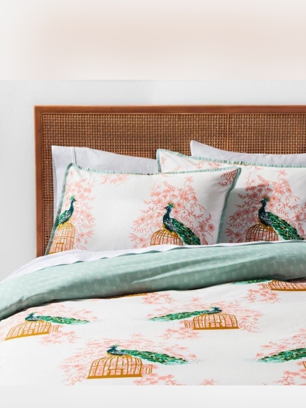 NWT! Opalhouse Peacock Duvet Cover and Sham Set